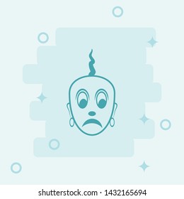 Sad Indian Pandit Icon. Simple icon, blue colored icon illustration.