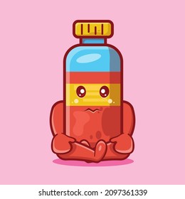 sad juice bottle character mascot isolated cartoon in flat style