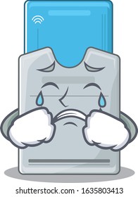 Sad of key card cartoon mascot style