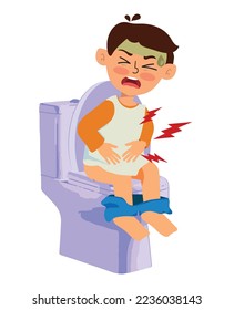 un niño triste llora en el baño.