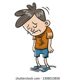 sad kid crying after being bullied