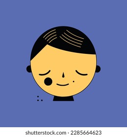 Ilustración infantil triste, vector de niños