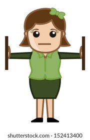 Sad Lady - Office Corporate Cartoon People