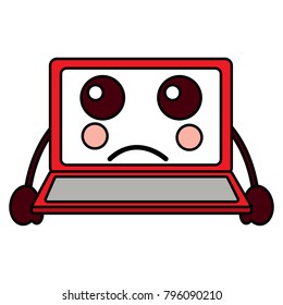 sad laptop kawaii icon image