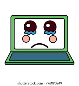 sad laptop kawaii icon image