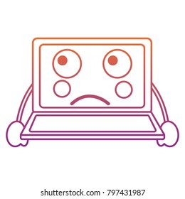sad laptop kawaii icon image 