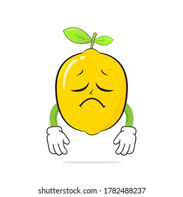 sad Lime juice character on a white background -vector
