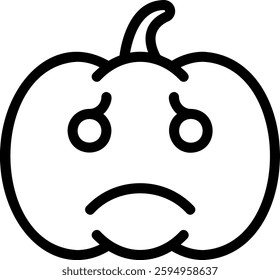 sad line icon illustration vector