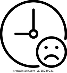 sad line icon illustration vector
