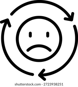 Vector de ilustración de icono de línea triste