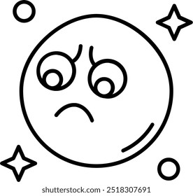 Sad Line vector Icon Design