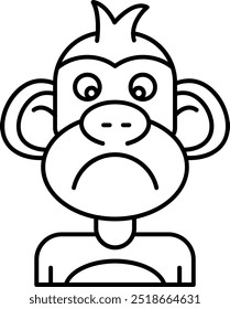 Diseño de icono de Vector de línea triste