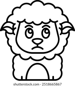 Diseño de icono de Vector de línea triste