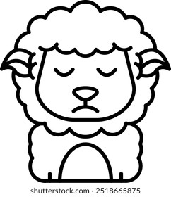 Design de ícone de vetor de linha triste
