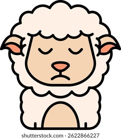 Design de ícone de vetor de linha triste