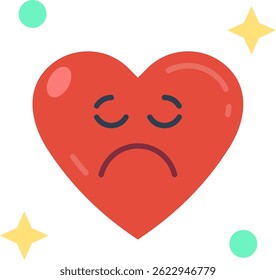 Sad Line vector Icon Design