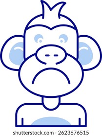 Sad Line vector Icon Design
