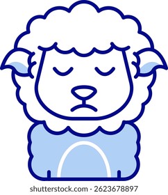 Diseño de icono de Vector de línea triste