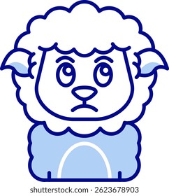 Diseño de icono de Vector de línea triste