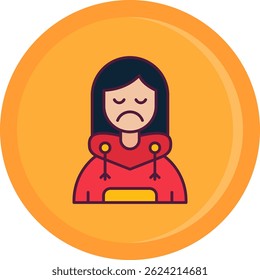 Sad Line vector Icon Design