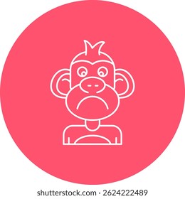 Design de ícone de vetor de linha triste