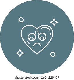 Design de ícone de vetor de linha triste