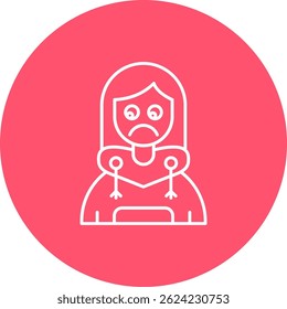 Sad Line vector Icon Design