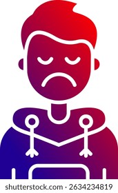 Diseño de icono de Vector de línea triste
