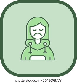 Sad Line vector Icon Design