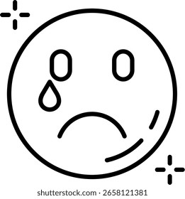 Design de ícone de vetor de linha triste