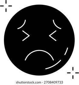 Diseño de icono de Vector de línea triste