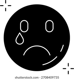 Diseño de icono de Vector de línea triste