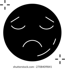 Design de ícone de vetor de linha triste