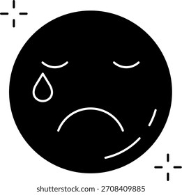 Diseño de icono de Vector de línea triste