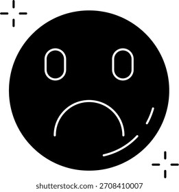 Diseño de icono de Vector de línea triste