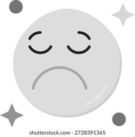 Diseño de icono de Vector de línea triste