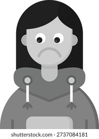Sad Line vector Icon Design