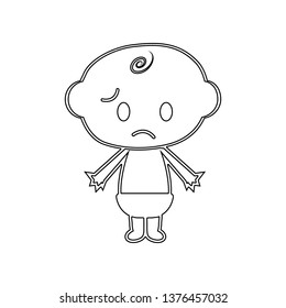 sad little baby child boy icon. Element of Baby for mobile concept and web apps icon. Outline, thin line icon for website design and development, app development