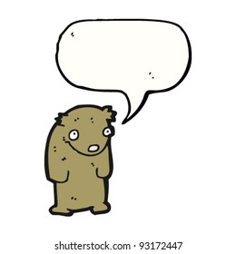 caricatura del oso pequeño triste