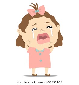 Sad Little Cute Baby Girl Crying Stock Vector (Royalty Free) 360701147 ...