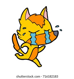 sad little fox cartoon character
