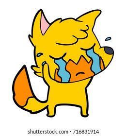 sad little fox cartoon character