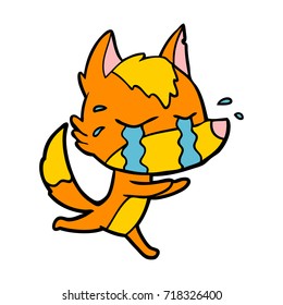 sad little fox cartoon character