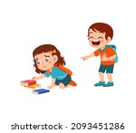 sad little girl get bullied from friend