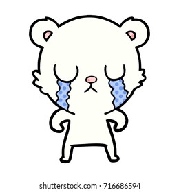 sad little polar bear cartoon