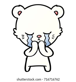 sad little polar bear cartoon