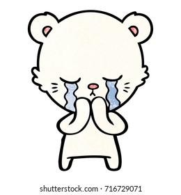 sad little polar bear cartoon