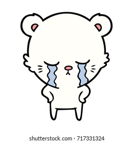 sad little polar bear cartoon