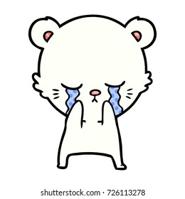 sad little polar bear cartoon