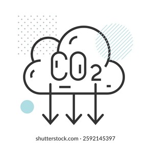 Sad Looking CO2 Greenhouse Emission - Stock Icon as EPS 10 File